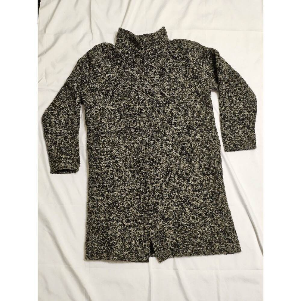 Weave Of The Irish Grey Hand Woven Medium Long Wool Coat Zip Up
